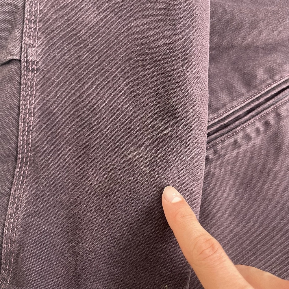 Carhartt WJ141 DWN Deep Wine‎ Duck Canvas Sherpa Hooded Work Jacket Women's M - Picture 7 of 16
